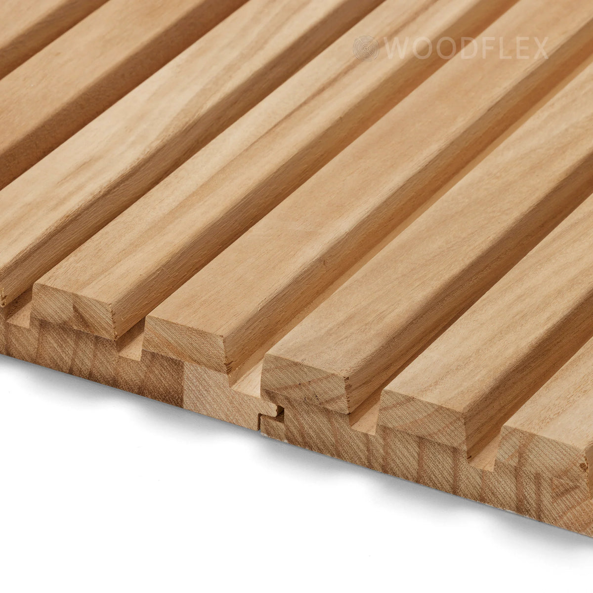WOODFLEX Outdoor & Indoor Solid Hard Wood Slat Wall Ceiling Pool Fence Cladding - Paulownia - 2700mm x 545mm