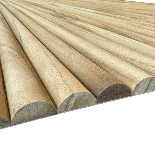 WOODFLEX Flexible Wooden Slat Wall Panel - Pawlonia Wood - Half Round SAMPLE