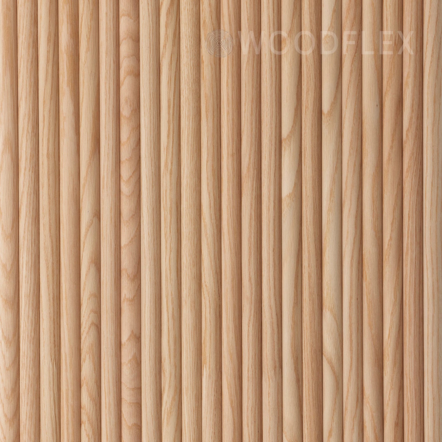 WOODFLEX Flexible Wooden Slat Under Bench Counter Panel - Oak Veneer - 900mm x 600mm - Half Round