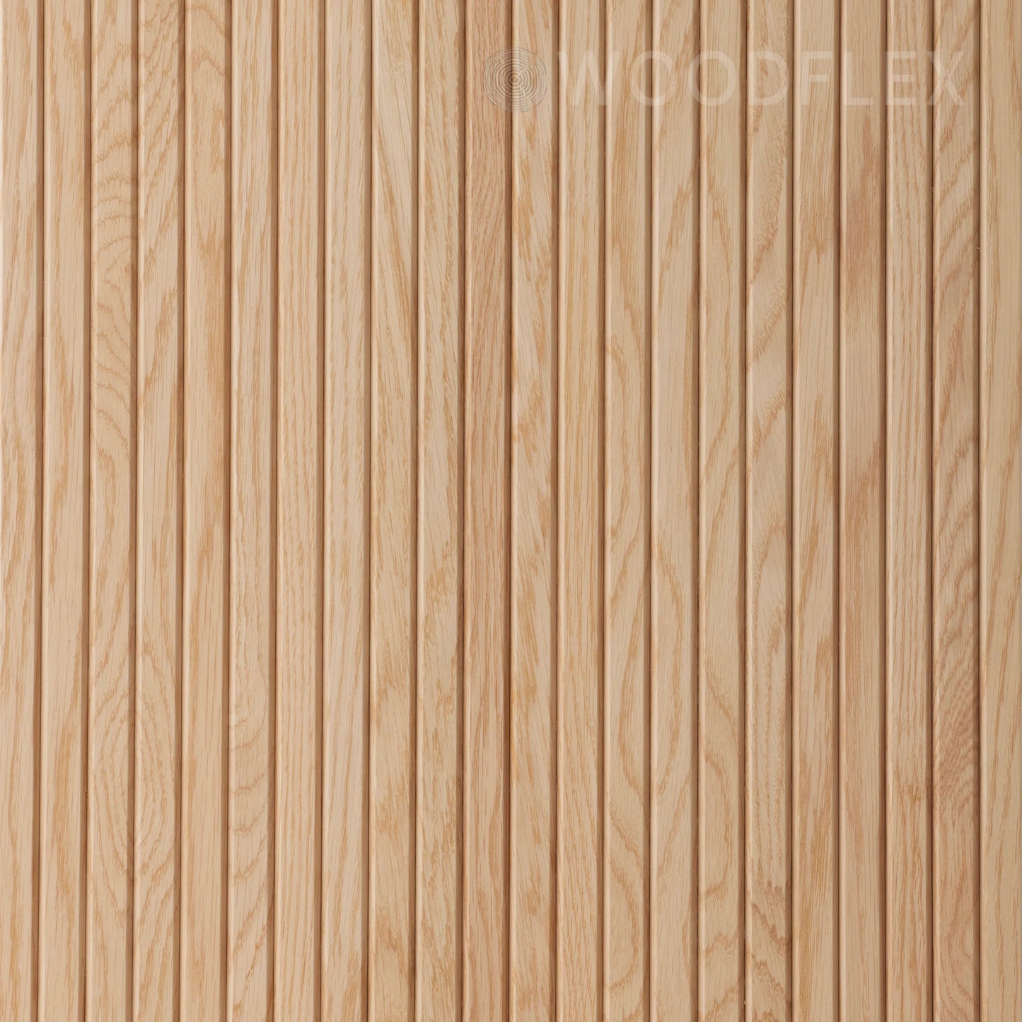 WOODFLEX Flexible Wooden Slat Wall Panel - Oak Veneer - 2700mm x 600mm - Trapezium