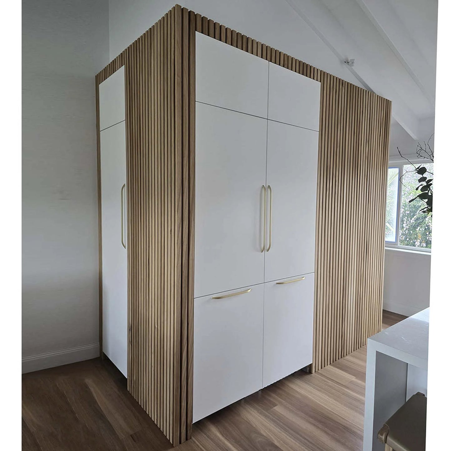 WOODFLEX Outdoor & Indoor Solid Hard Wood Slat Wall Ceiling Pool Fence Cladding - Paulownia - 3000mm x 545mm