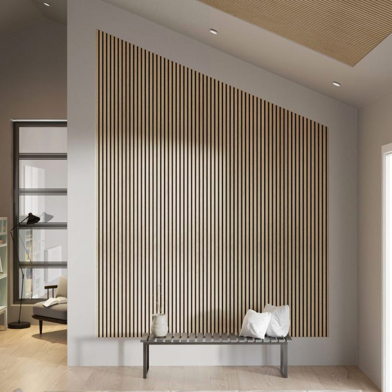 WOODFLEX Flexible Acoustic Wood Slat Wall Panel, Oak Veneer - 2400mm x 600mm