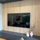 WOODFLEX Flexible Acoustic Wood Slat Panel - 3 Sided Oak Veneer on Light Grey - 2700mm x 600mm