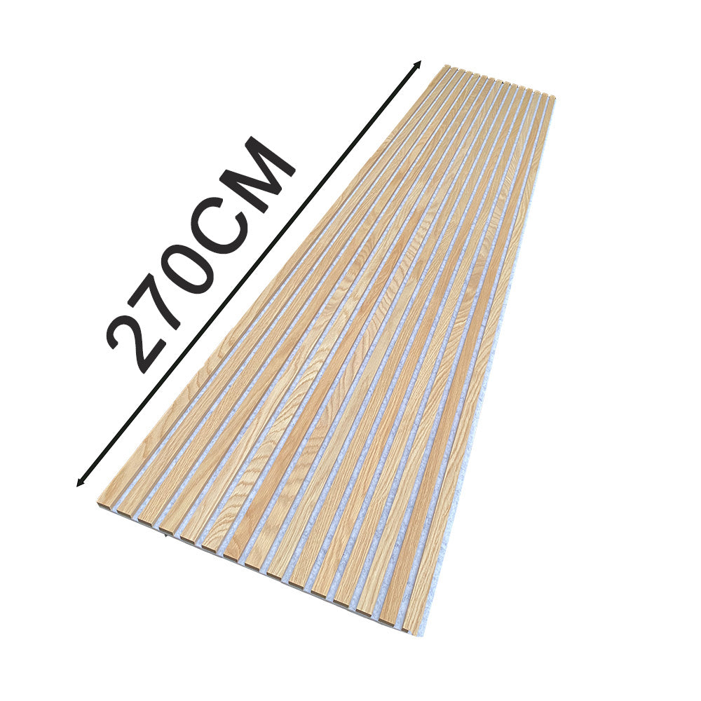 WOODFLEX Flexible Acoustic Wood Slat Panel - 3 Sided Oak Veneer on Light Grey - 2700mm x 600mm