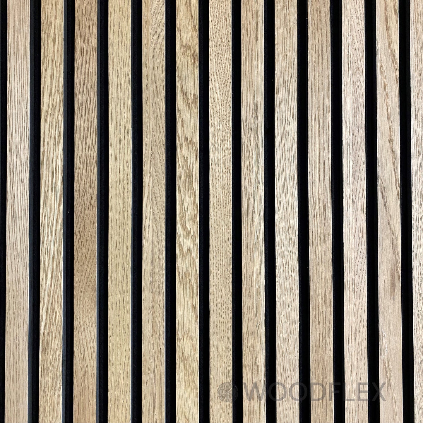 WOODFLEX Flexible Acoustic Wood Slat Wall Panel, Oak Veneer - 2400mm x 600mm