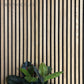 WOODFLEX Flexible Acoustic Wood Slat Panel - 3 Sided Full Wrap Oak Veneer on Black - 2700mm x 600mm