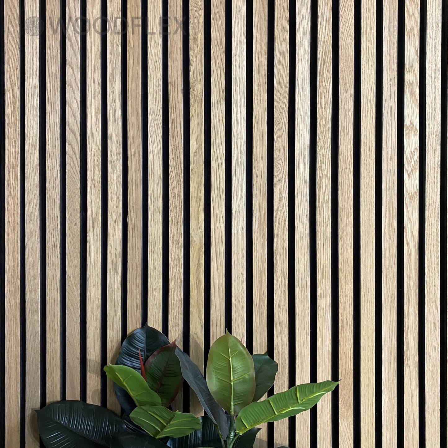 WOODFLEX Flexible Acoustic Wood Slat Wall Panel, Oak Veneer - 2700mm x 600mm