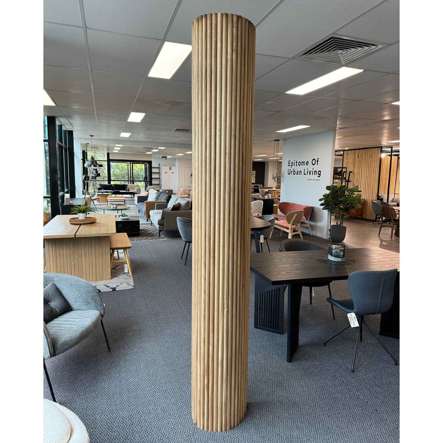 WOODFLEX Flexible Solid Paulownia Wood Slat Wall Panel -  2400mm x 595mm - Half Round