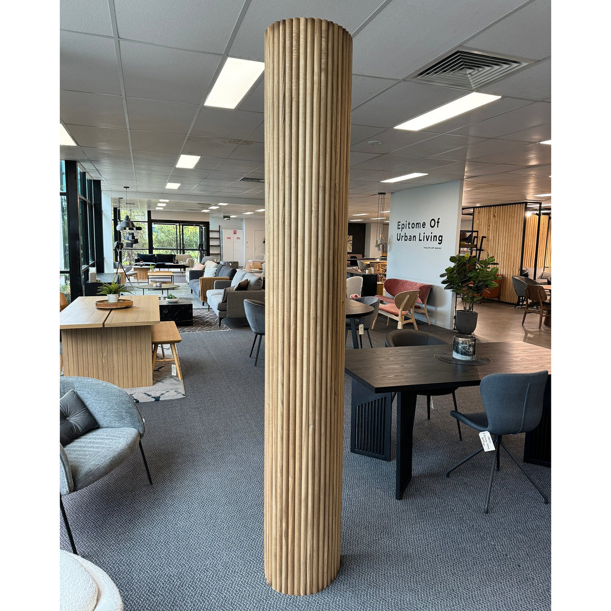 WOODFLEX Flexible Solid Paulownia Wood Slat Wall Panel -  2700mm x 600mm - Half Round