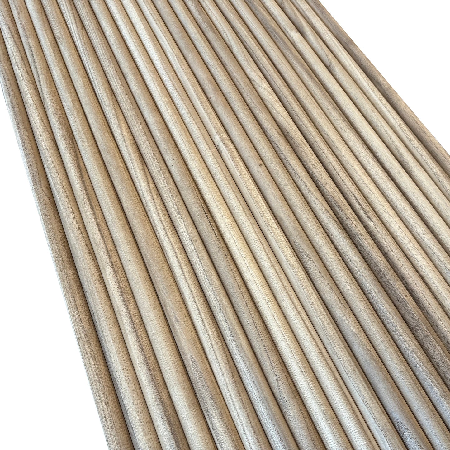 WOODFLEX Flexible Solid Paulownia Wood Slat Wall Panel -  2400mm x 595mm - Half Round