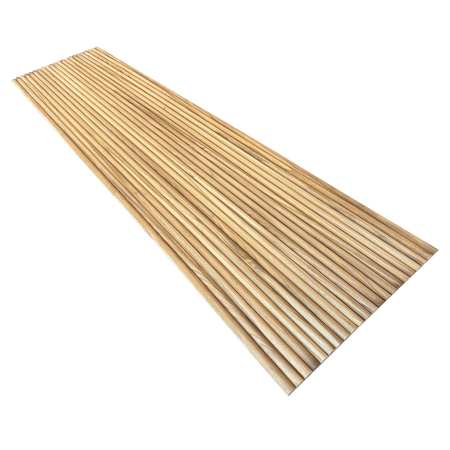 WOODFLEX Flexible Solid Paulownia Wood Slat Wall Panel -  2400mm x 595mm - Half Round