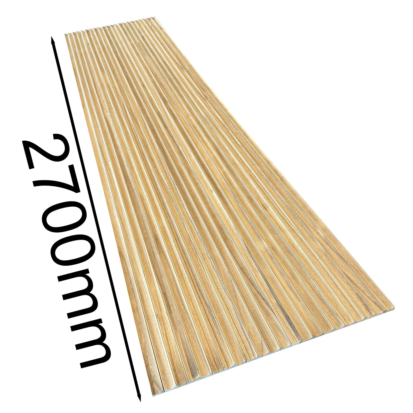 WOODFLEX Flexible Solid Paulownia Wood Slat Wall Panel - 2700mm x 600mm - Wave