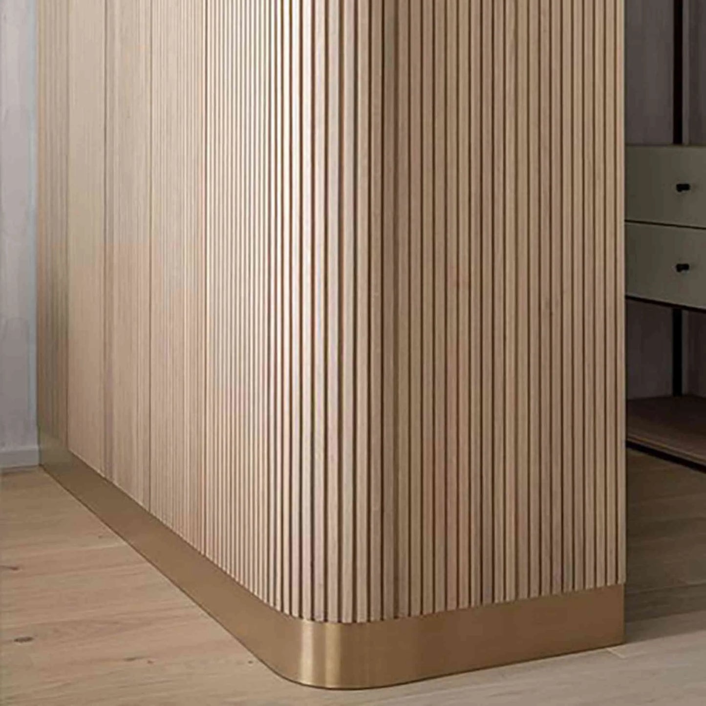 WOODFLEX Flexible Wooden Slat Wall Panel - Oak Veneer - 3000mm x 600mm - Trapezium