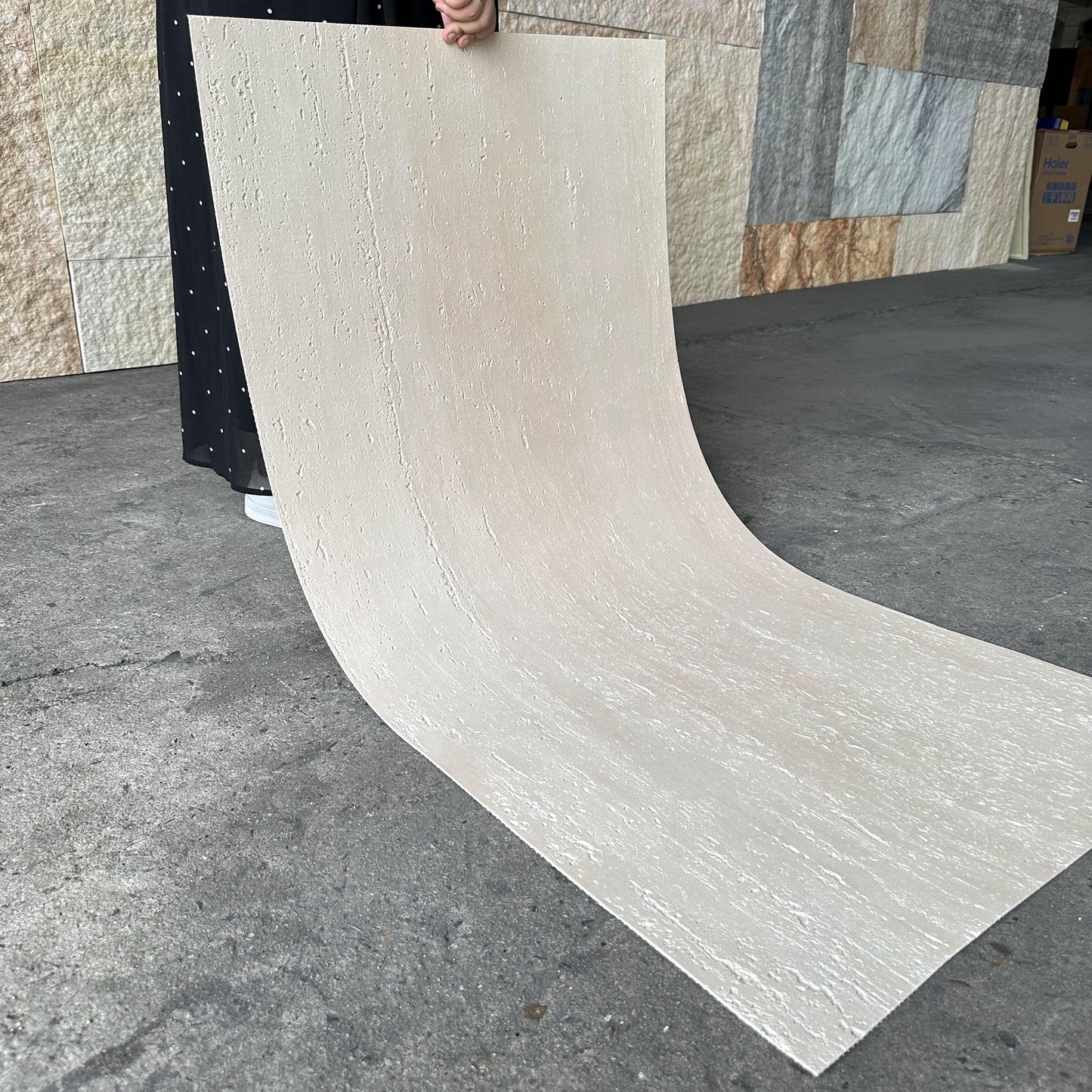 WOODFLEX FLEXIBLE SOFT STONE PANEL - TRAVERTINE - 1200 x 600mm