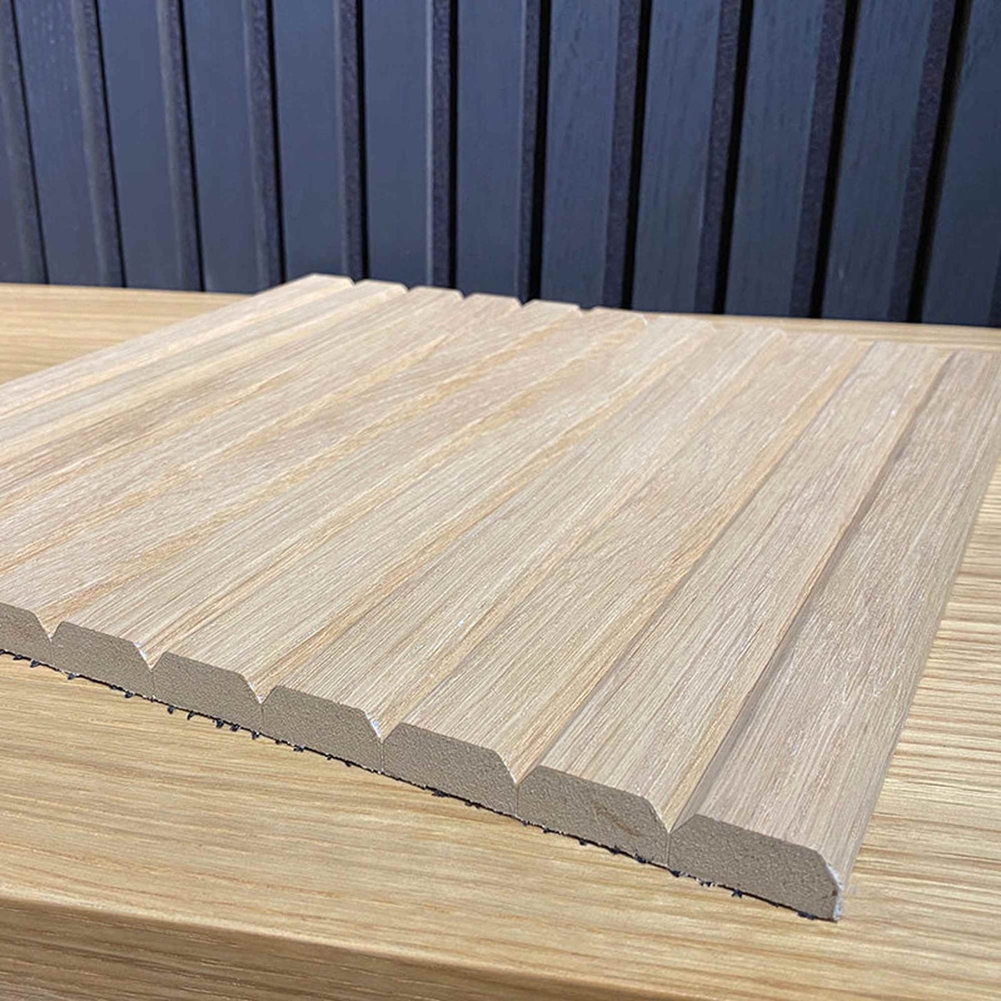 WOODFLEX Flexible Wooden Slat Wall Panel - Oak Veneer - 3000mm x 600mm - Trapezium