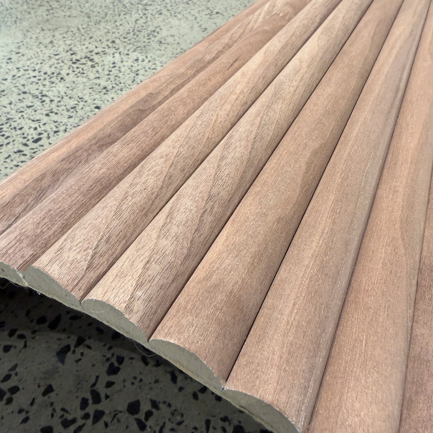 WOODFLEX Flexible Wooden Slat Wall Panel - Walnut Veneer - 2700mm - Half Round 27mm