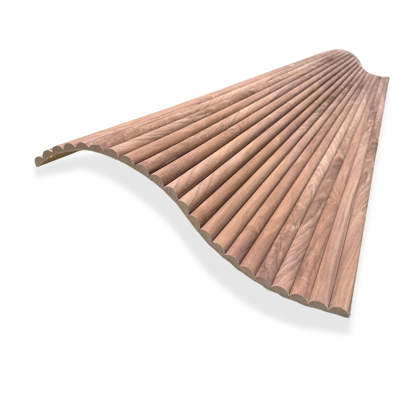 WOODFLEX Flexible Wooden Slat Wall Panel - Walnut Veneer - 2700mm - Half Round 27mm