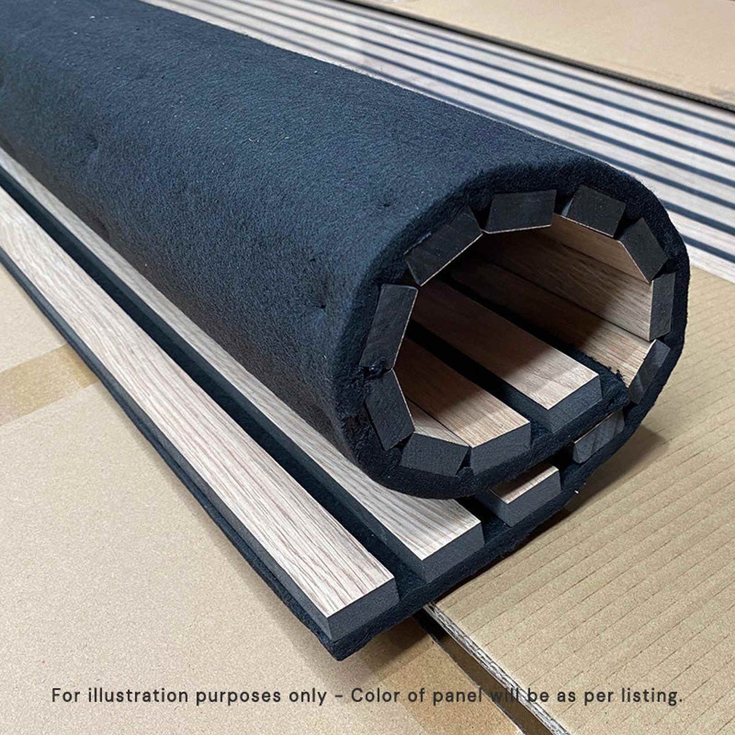 WOODFLEX Flexible Acoustic Wood Slat Wall Panel - Black Coated - 3000mm x 600mm